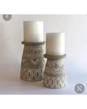 Wooden Candle Tea Light Holder- Set of 2